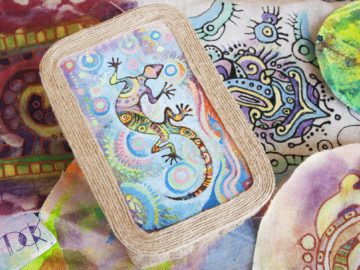 Авторская плетеная шкатулка с изображением ящерицы Мастерская ДОк